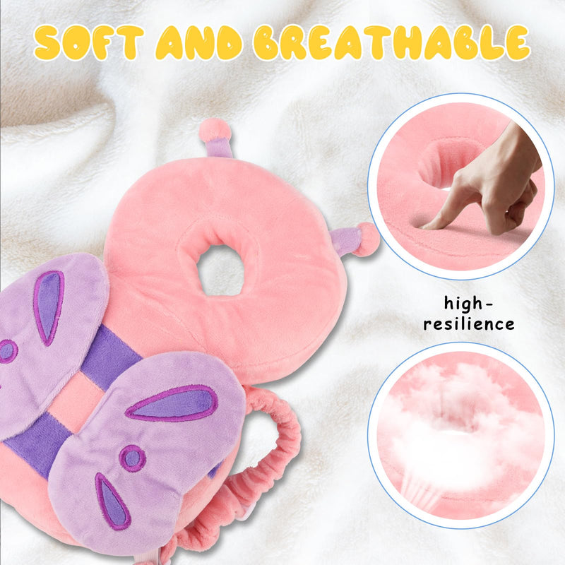 [Australia] - Baby Head Protection Backpack - Soft & Comfortable, Cute Cartoon Design, Ages 0-3, Pink Butterfly Q77-PinkButterfly 