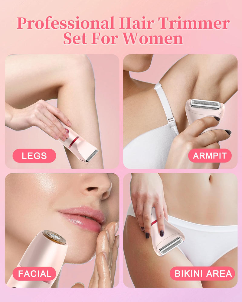 [Australia] - Bikini Trimmer for Women, Electric Razor for Pubic Hair 3-in-1, Bikini Shaver for Legs Body Hair, Womens Electric Razor IPX6 Waterproof, Gifts for Women,Pink Pink 