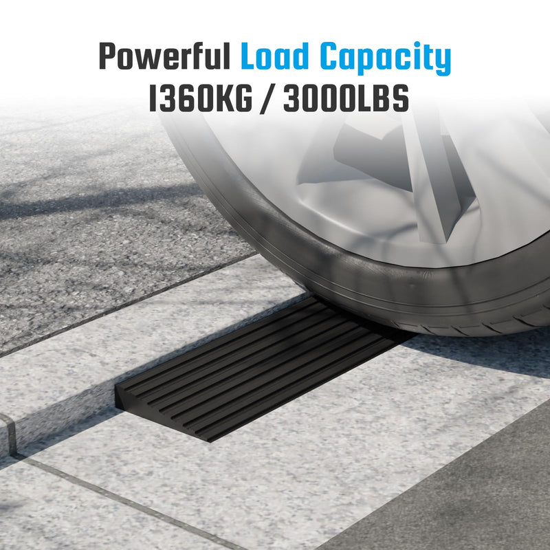 [Australia] - Threshold Ramps for Doorways Self-Adhesive Rubber Ramps for Door Threshold Rubber Door Threshold Ramp for Wheelchair for Doorways, Curb, Power Scooters, Bathroom (Black, 0.4'' Rise-3.3Ft Long) Black 