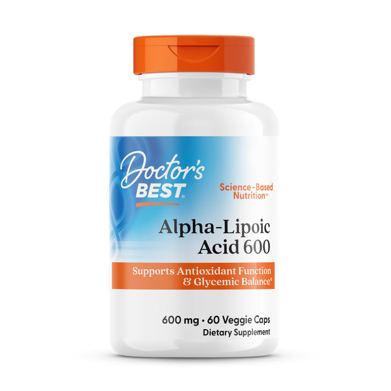 [Australia] - Doctor's Best Alpha-Lipoic Acid 600, Supports Antioxidant Function & Glycemic Balances, Non-GMO, Gluten Free, Vegan, Soy Free, 600 mg, 60 Veggie Caps 60 Count (Pack of 1) 