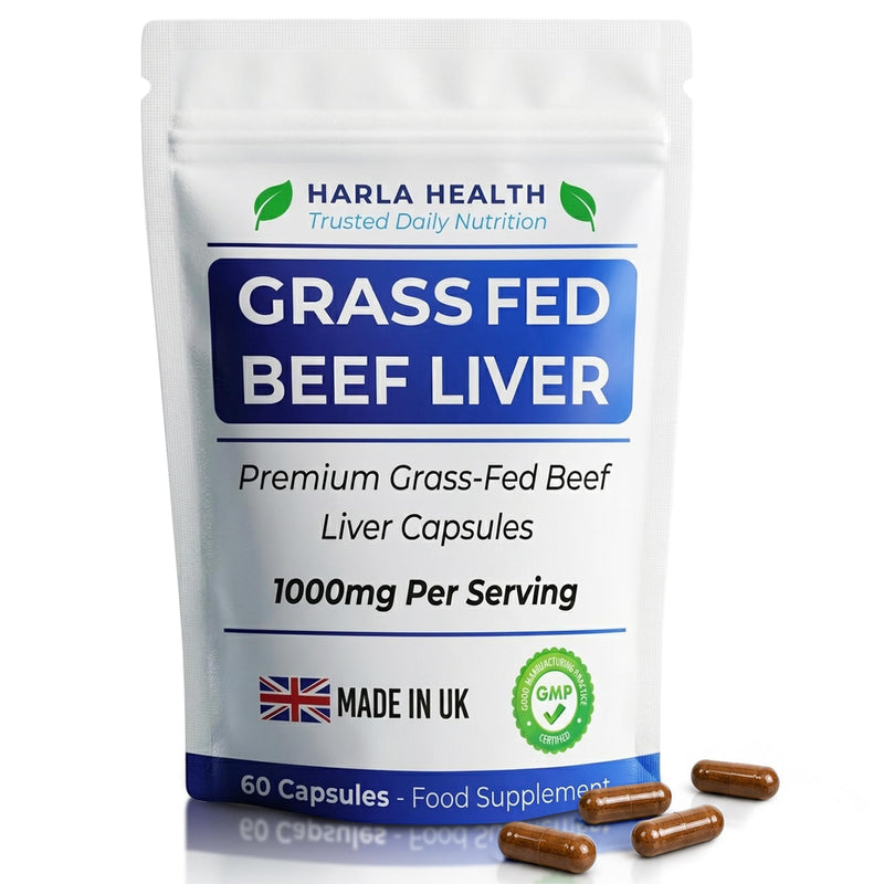 Grass Fed Beef Liver Capsules 1000mg per Serving | Freeze Dried Bovine Liver Supplement | High Strength Iron, B12 & Vitamin A | Supports Energy, Immunity & Vitality | 60 Capsules 60 count (Pack of 1)