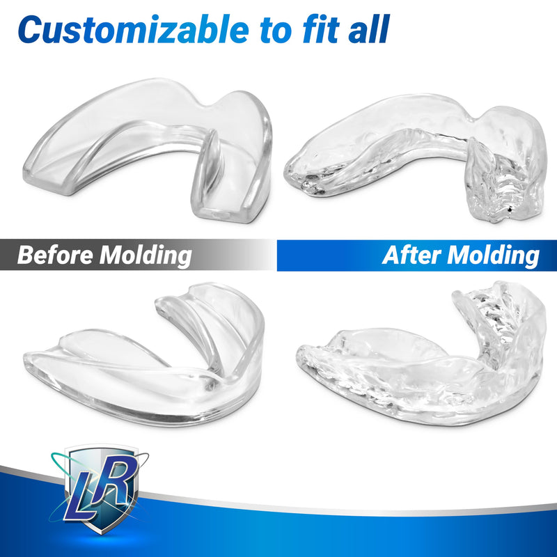 [Australia] - Moldable Mouthguards Pack of 6 in 3 Different Sizes– Customizable, Moldable, Trimmable Dental Night Guard for Teeth Grinding, Clenching, Athletic Sports, and Whitening Tray 