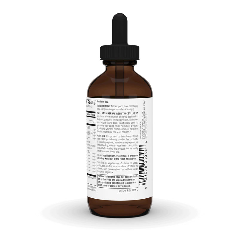 [Australia] - Source Naturals Wellness Herbal Resistance Liquid Immune Defense Supplement & Immunity Booster with Echinacea, Elderberry & Yin Chiao - 4 OZ 