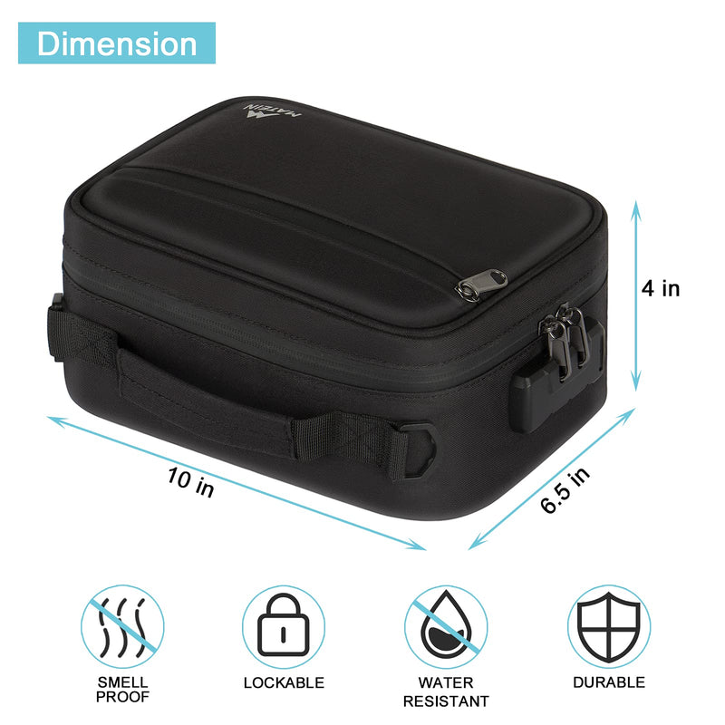 [Australia] - MATEIN Smell Proof Bag, Odor Proof Bags Stash Box Container with Combination Lock, Travel Storage Case with Detachable Shoulder Strap, Scent Proof Bag Gifts for Men & Women Black 