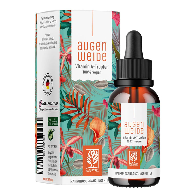 [Australia] - High-dose vitamin A drops - 5000 IU (1500 µg) per daily dose - Vegan - Liquid vitamin A - Retinol Naturtreu eye candy 1700 drops 50 ml 
