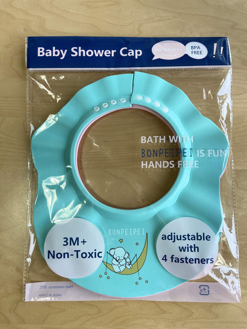 [Australia] - Baby Shower Shampoo Cap 2Pcs Adjustable Safety Eva Bath Visor Waterproof Soft Hair Washing Guard Accessories Bathing Hat for Girls, Boys, Infants, Kids and Toddlers-pink/green Pink and Green 