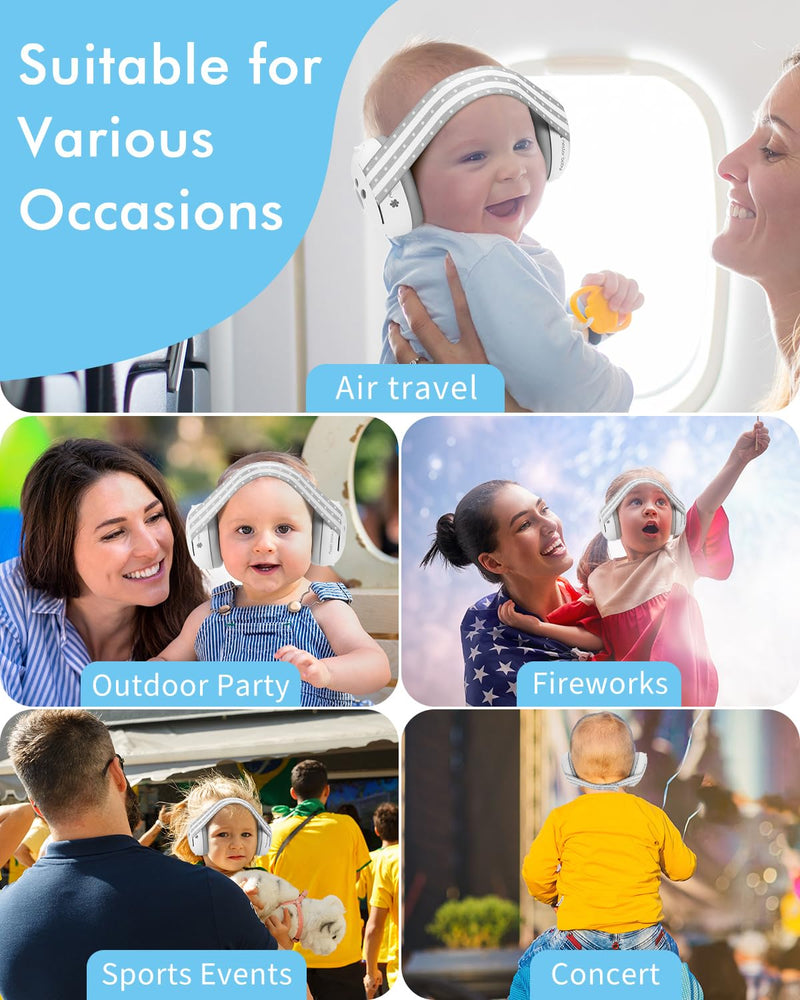 [Australia] - Baby Ear Protection, Noise Cancelling Headphones for Babies, Noise Reduction Earmuffs for Infant and Toddlers up to 36 Months Gray 