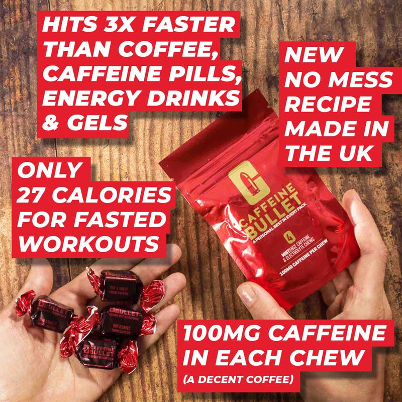 [Australia] - Caffeine Bullet 40 Mint Caffeine Gummies for Adults = 4000mg Caffeine Kick, Faster Than Running gels & Energy Chews, mid Race, Cycling, Gaming and Endurance Sports chewable Energy Boost 1 Bag - 40 Caffeine Chews 