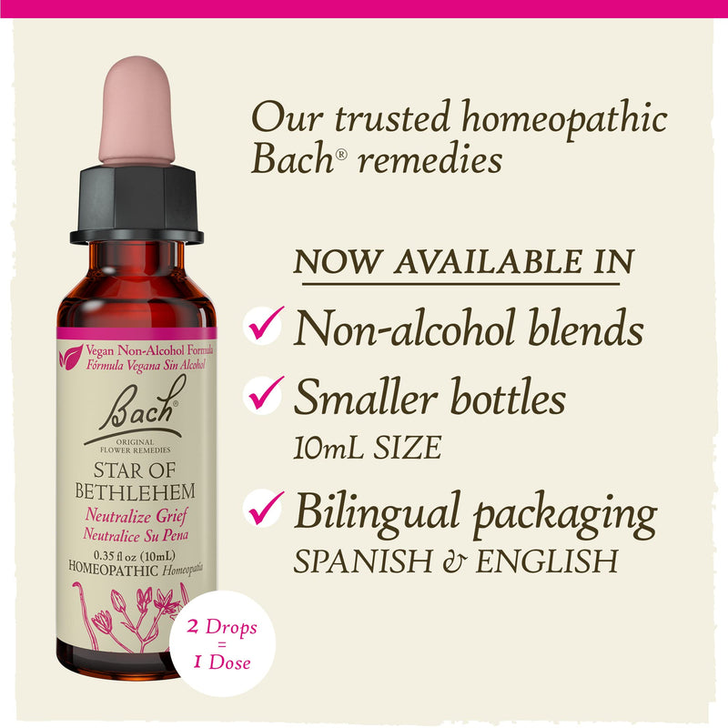 [Australia] - Bach Original Flower Remedies, Star of Bethlehem for Grief and Shock (Non-Alcohol Formula), Natural Homeopathic Flower Essence, Vegan, 10mL Dropper 