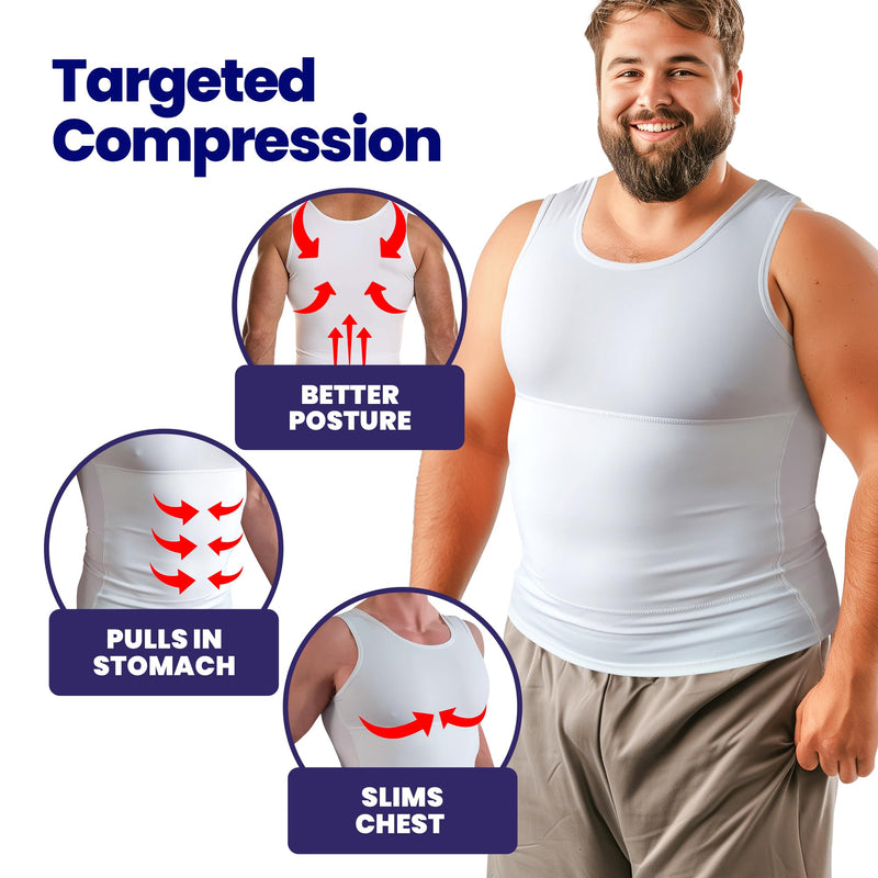 ARMSTRONG AMERICA Abdominal Binder + Men’s Compression Tank Top Shapewear Bundle