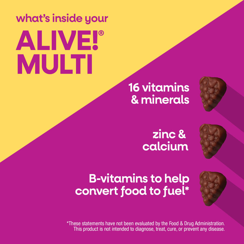 Nature's Way Alive! Women's 50+ Multivitamin Gummies, Mixed Berry, 130 ct | Daily Gummy Multi with B-Vitamins, Vitamin D3 & Calcium to Support Heart, Brain, & Bone Health for Women 50 and Older* 130 Count (Pack of 1)