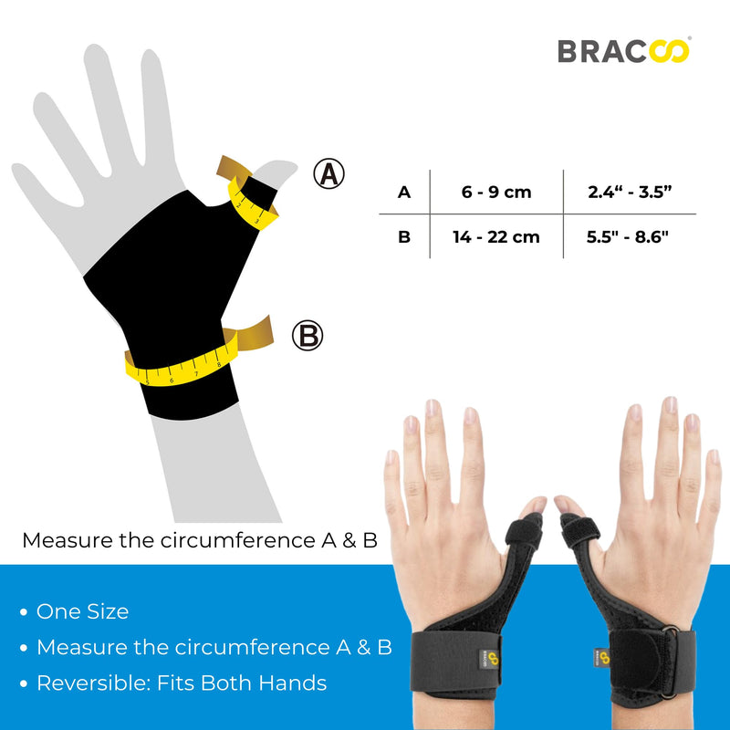 Bracoo Thumb Splint Stabilizer, Wrist Support Brace for Arthritis & Sprained Pain Relief, de Quervain's Tenosynovitis, Trigger Thumb, Fit Right & Left Hand, TP33
