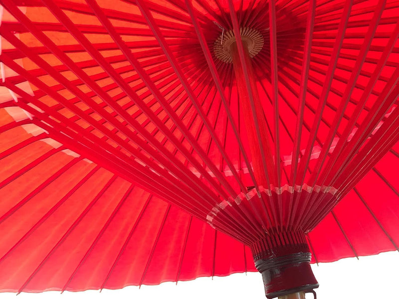 Asian Home Rainproof Handmade Japanese Oiled Paper Umbrella Parasol 41.7inch red