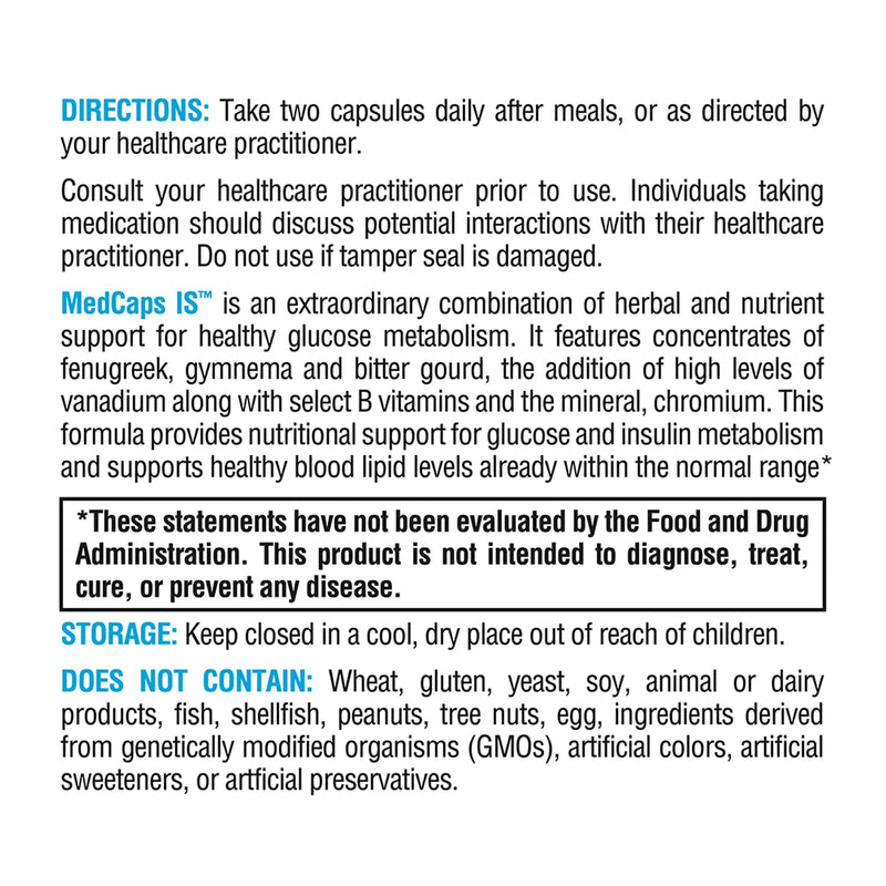 [Australia] - XYMOGEN MedCaps is - Herbal + Nutrient Support for Metabolic Health - Includes Chromium, Biotin, Niacin, Thiamin, Vanadium, Fenugreek Extract, Bitter Gourd Extract, Gymnema 5:1 Extract (60 Capsules) 