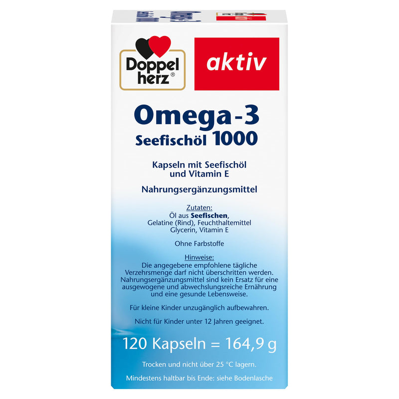 [Australia] - Doppelherz Omega-3 Sea Fish Oil 1000 - EPA & DHA as a contribution to normal heart function - 120 capsules 120 capsules (pack of 1) 
