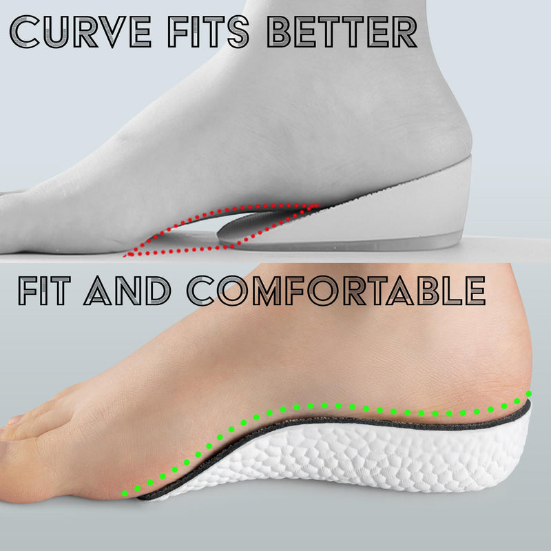 [Australia] - SULPO shoe insoles increase - height increase insoles - insoles for men's heel increase - increase heel cushion - height increase insoles - heel pads - heel wedge - anti-slip - 2cm 2 cm black 