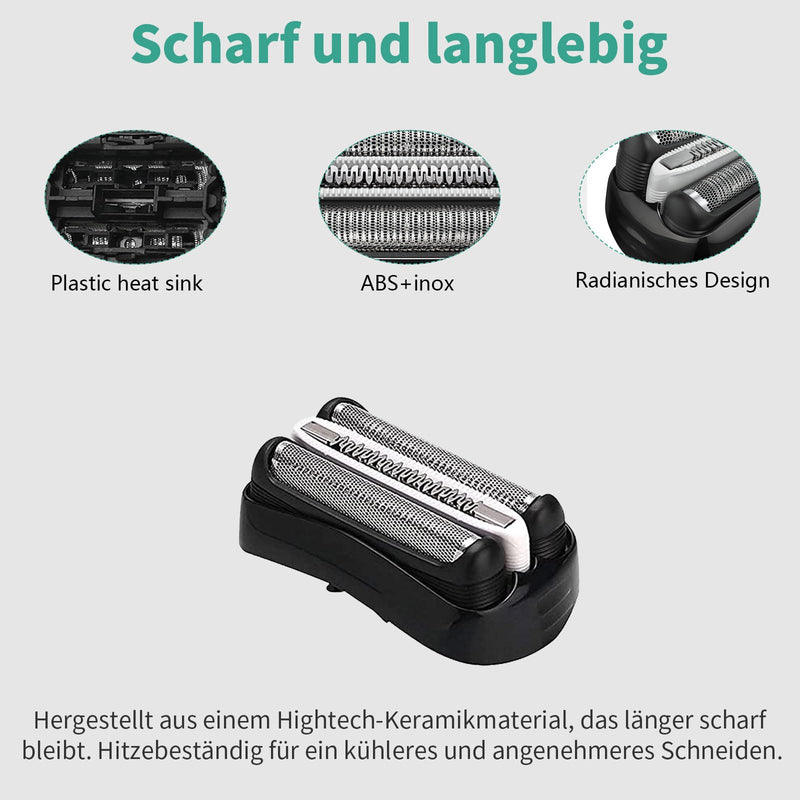 [Australia] - Series 3 shaving head compatible with Braun S3 ProSkin razor men's electric razor 3040s 3000s 3050cc 3010a 3070cc 3080s 3090s 310s 3020s 330s 370cc-4 replacement shaving head 32B 