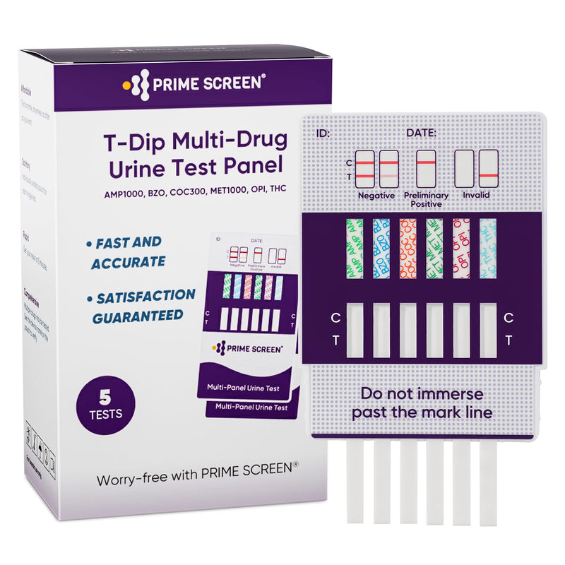 [Australia] - Prime Screen 5x drug test rapid test urine drug test 6 panel drug test cannabis cocaine opiates methamphetamine amphetamines benzodiazepines 