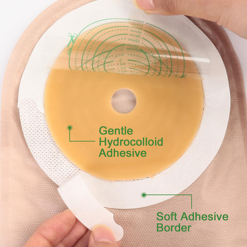 [Australia] - LotFancy Colostomy Bags, Pack of 20, Ostomy Supplies, One-piece Drainable Pouches with Closure for Ileostomy Stoma Care, Cut-to-Fit, Max 64mm Velcro Closure, 20PCS/Bag 