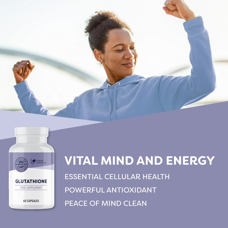 Vimergy Glutathione Capsules, 60 Servings - Natural Immune Supporting, Antioxidant & Detox Supplement - Gluten-Free, Kosher, Soy-Free, Vegan, Paleo Friendly