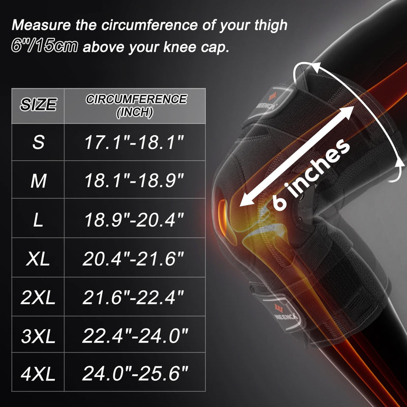 [Australia] - NEENCA Professional Knee Brace for Knee Pain, Hinged Knee Support with Patented X-Strap Fixing System, Strong Stability for Pain Relief, Arthritis, Meniscus Tear, ACL, PCL, MCL, Runner, Sport, Workout X-Large Black - Single 
