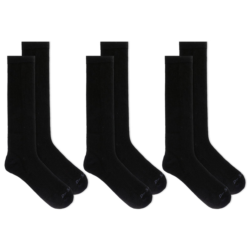 Dr. Scholl's Men's Athletic & Work Compression Over The Calf Socks-1 & 3 Pair Packs-Fatigue Relief 7-12 Black (3 Pairs)