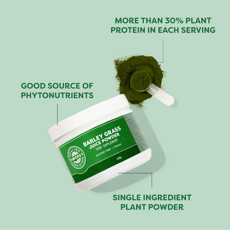 Vimergy USDA Organic Barley Grass Juice Powder, Trial Size - 30 Servings - Super Greens Powder Contains Iron, Vitamin C, & Vitamin E - Non-GMO, Gluten-Free, Vegan & Paleo - Daily Greens Booster (120g) 120 g (Pack of 1)