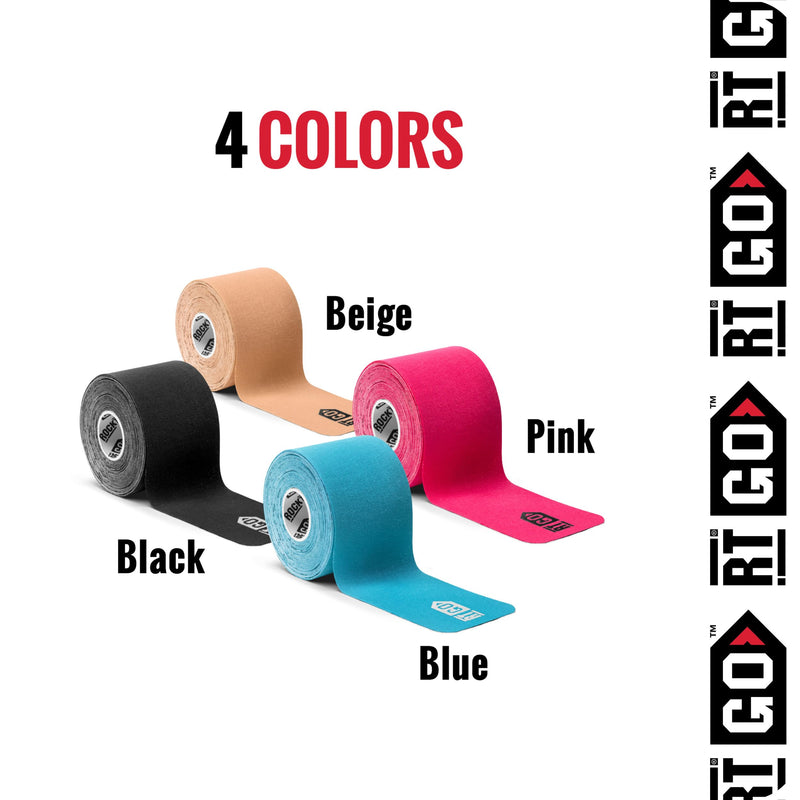 RockTape Go Gentle Adhesive Pre-Cut Kinesiology Tape (Black) Black