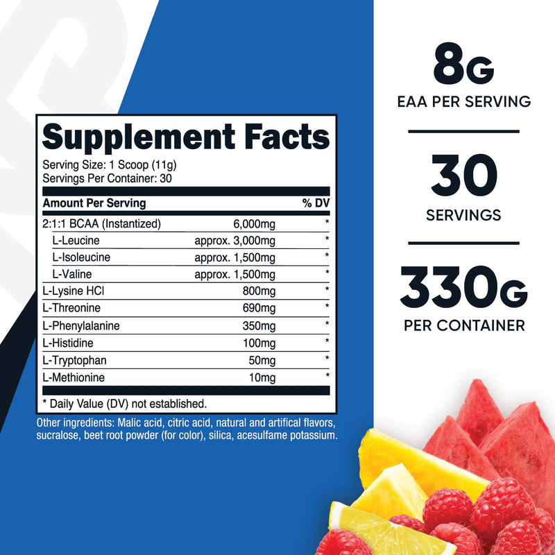 [Australia] - Nutricost EAA Powder 30 Servings (Fruit Punch) - Essential Amino Acids - Non-GMO, Gluten Free, Vegetarian Friendly 
