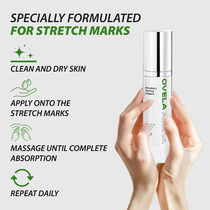 [Australia] - Abera Ovela Maternity Stretch Mark Cream with Eye Mask for Pregnancy and Weight Fluctuations, Stretch Mark Treatment Pregnancy Must Haves, Deep Stretch Mark Removal, All Skin Types, 1.69 fl oz 