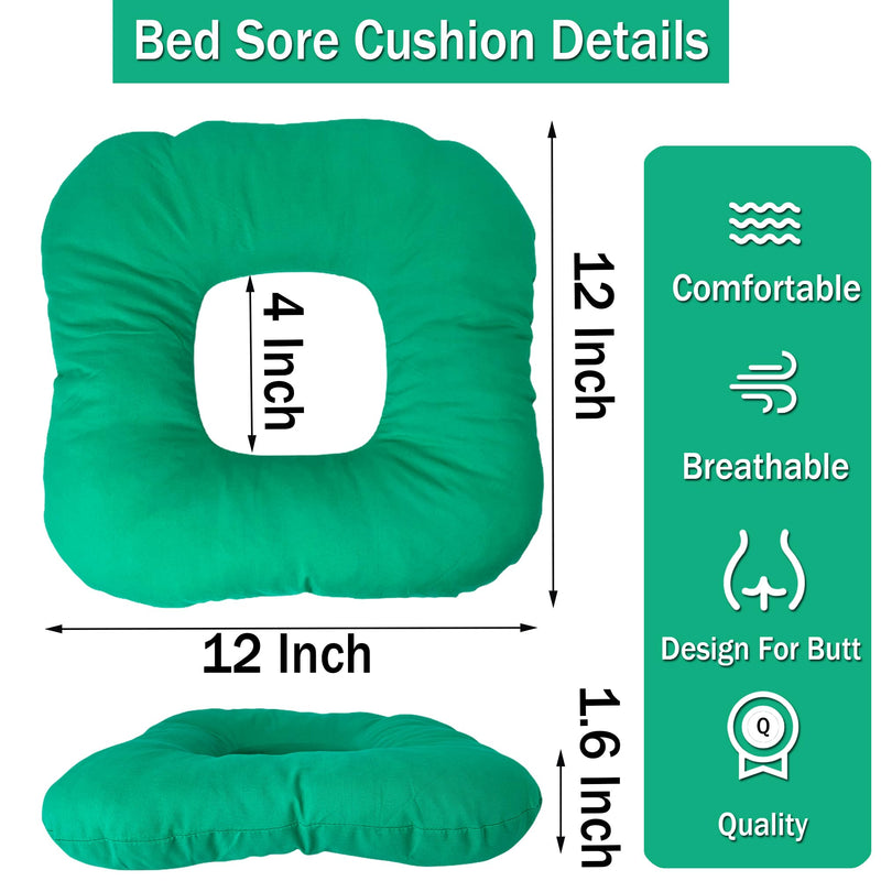 [Australia] - JuGeoZhi Bed Sore Cushion Donut Pillow - Soft Butt Hemorrhoid Pillow for Sitting Tailbone Pain Postpartum Doughnut Pillow Pad for Butt Positioning, 12x12 Inch 