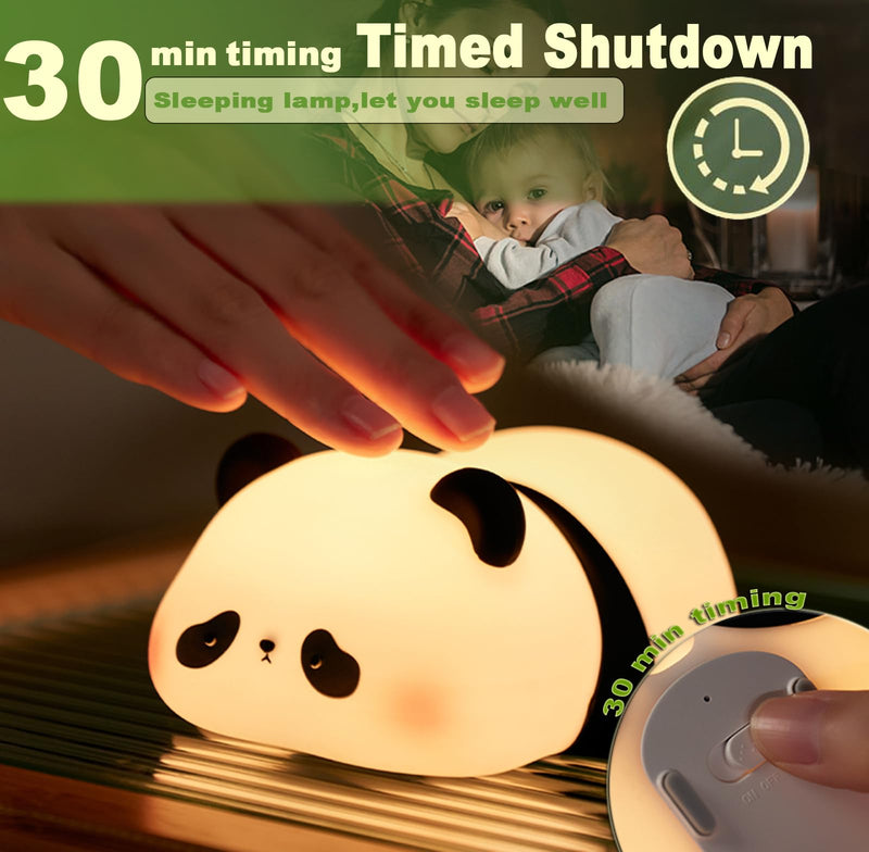 [Australia] - DREAMING MY DREAM Cute Panda Night Light, LED Squishy Novelty Animal Night Lamp, 3 Level Dimmable Nursery Nightlight for Breastfeeding Toddler Baby Kids Decor, Cool Gifts for Kids (Panda Pangda) Panda Pangda 