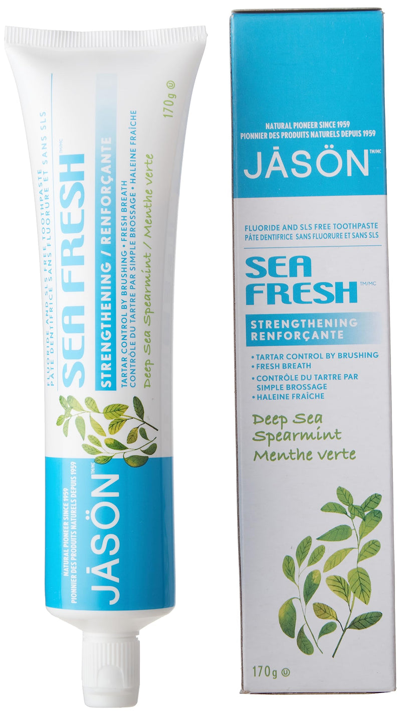 Jason Sea Fresh Strengthening Fluoride-Free Toothpaste, Deep Sea Spearmint, 6 Oz