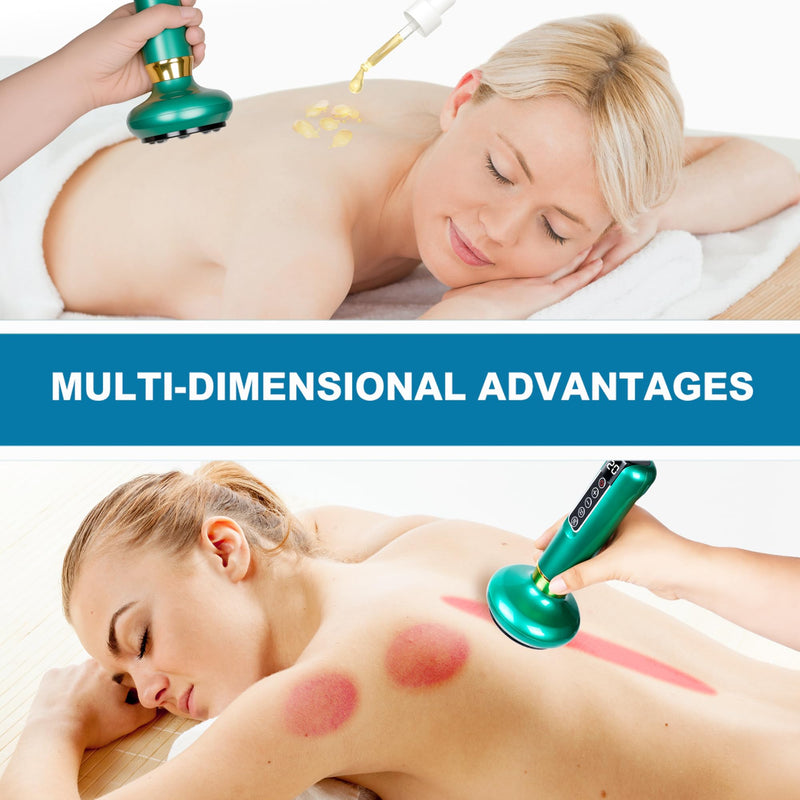 [Australia] - Cellulite Massage Tool,Cellulite Massager Electric Fat Remover with 12 Suction Modes,Rechargeable & Cordless,Intelligent Cupping Massager for Arms,Legs,Back Used at Home(Green) Green 