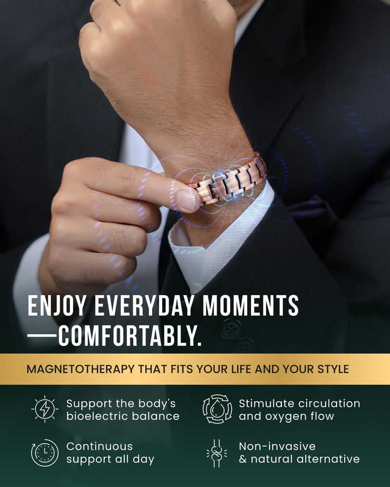 [Australia] - MagnetRX¬Æ Magnetic Copper Bracelet for Men ‚Äî EllipseMAX 5X Strength 5,000 Gauss Magnets ‚Äî Designed in USA & Patent Pending ‚Äî Premium Mens Copper Bracelet with Adjustable Length 5x Strength - Ellipsemax (5,000 Gauss) 