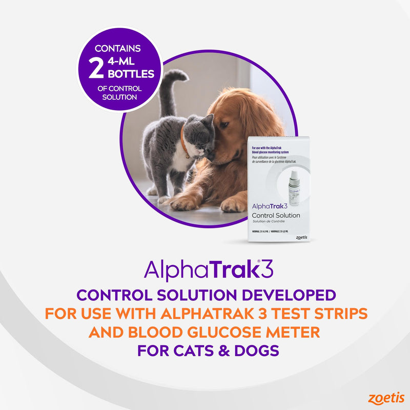 AlphaTrak 3 Control Solution for AT3 Blood Glucose Meter 2 Count 4mL Bottles - PawsPlanet Australia