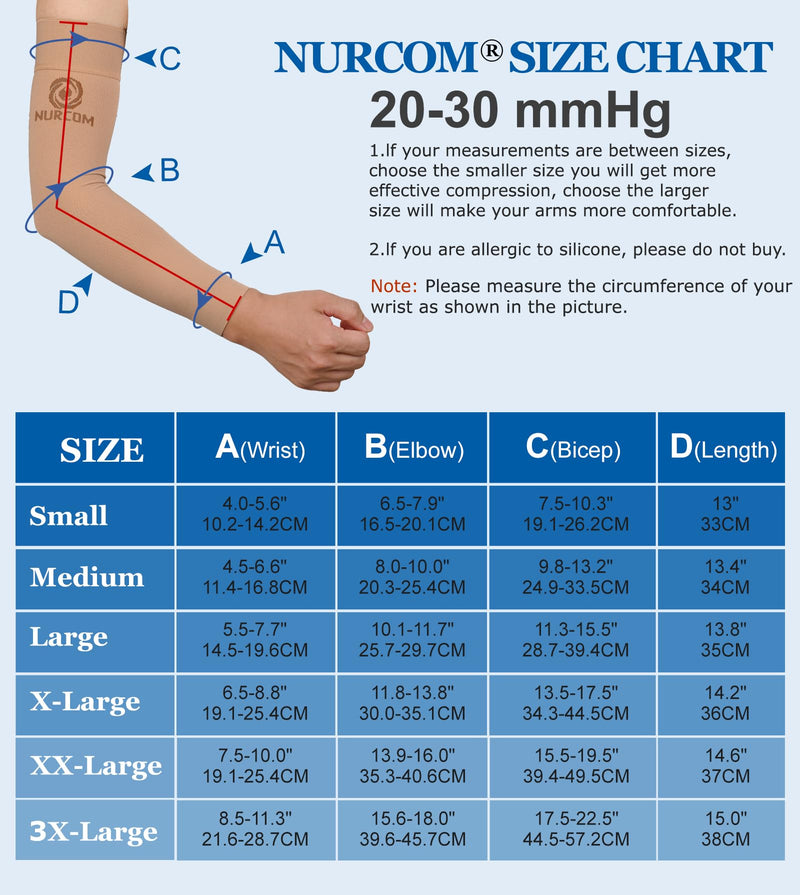 [Australia] - NURCOM® Medical Compression Arm Sleeve for Men Women, 2 Pack, No Silicone, Soft-In 20-30mmHg for Lymphedema, Lipedema, Pain Relief, Edema, Swelling, Post Surgery Recovery, Black 2XL XX-Large(2 Pack) Black(no Silicone) 