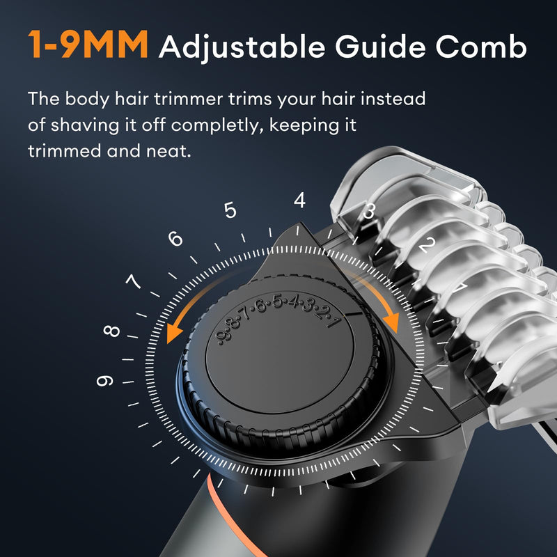 [Australia] - kensen Body Hair Trimmer for Men - Manscape 3-in-1 Beard Trimmer for Men, Men's Groin & Pubic Hair Trimmer IPX6 Waterproof Wet/Dry Electric Razor for Mens Cordless Hair Clippers for Mens Shaver (Gray) Gray 