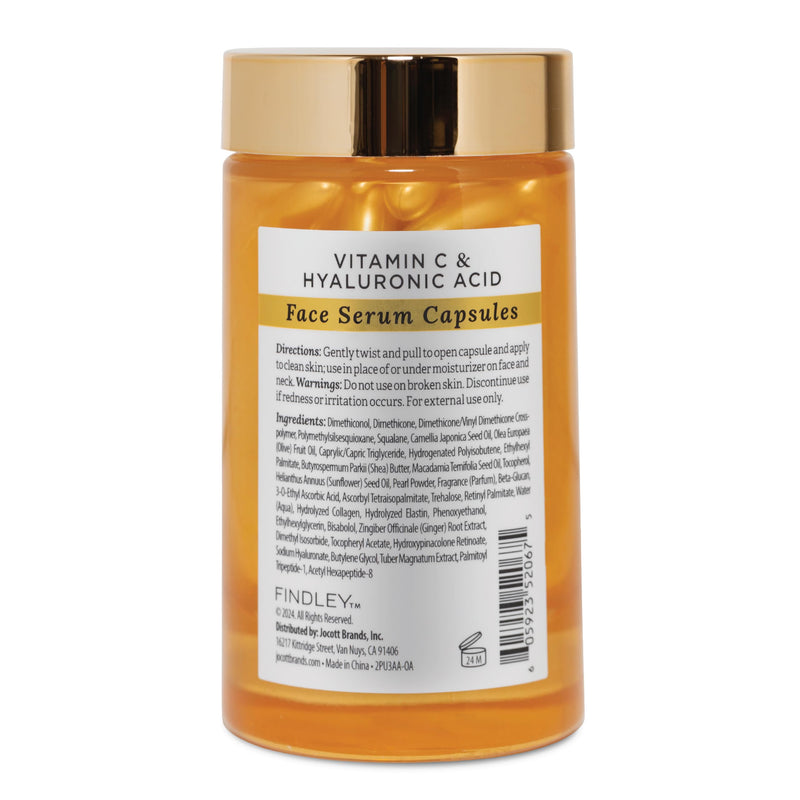 Findley Brightening Face Serum with Vitamin C & Hyaluronic Acid | Hydrating & Radiance Boosting | Improves Skin’s Appearance (60 pcs, 2.7oz)