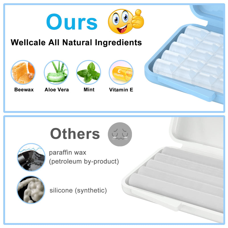 [Australia] - Braces Wax, 10 Pack 50 Precut Wax Strips 350+ Dots, Blue Cases. Includes Storage Box & 2 Applicator Tools, Food-Grade Premium Dental Wax for Braces & Aligners- Stick Better (Mint+Aloe Vera +Vitamin E) 