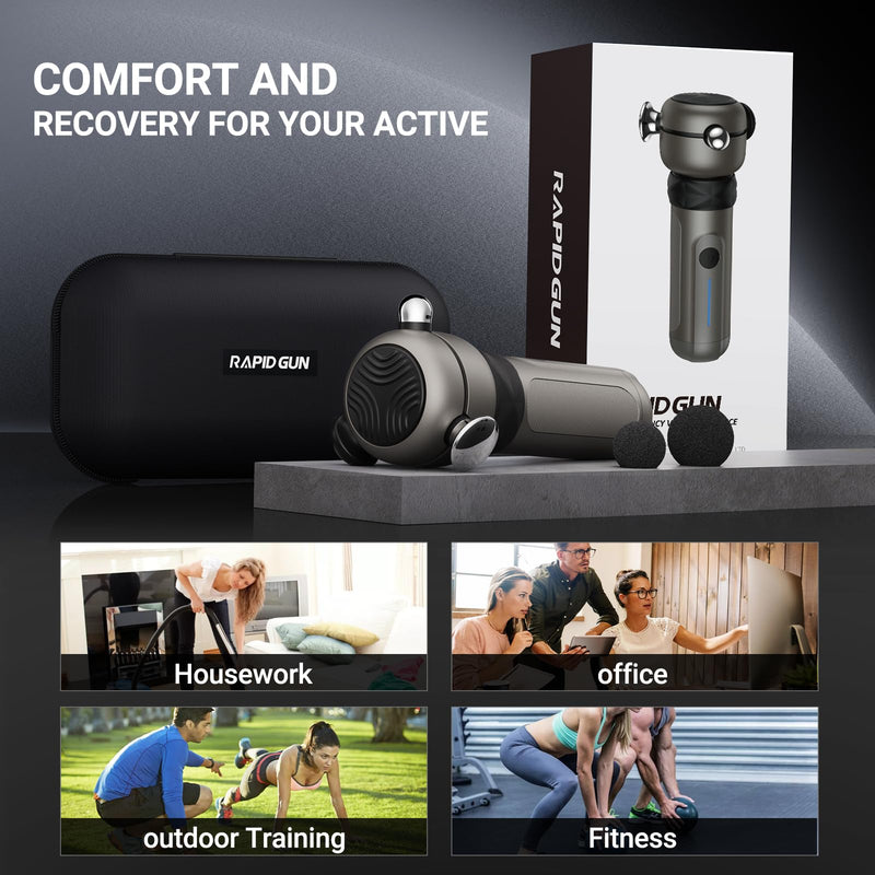 [Australia] - Lite Deep Tissue Therapy Massage Gun - 6500 RPM Portable Vibrating Massager for Pain Relief, Trigger Points & Stiffness, Handheld Muscle Massager for Athletes, Active Men & Women, Travel Size 