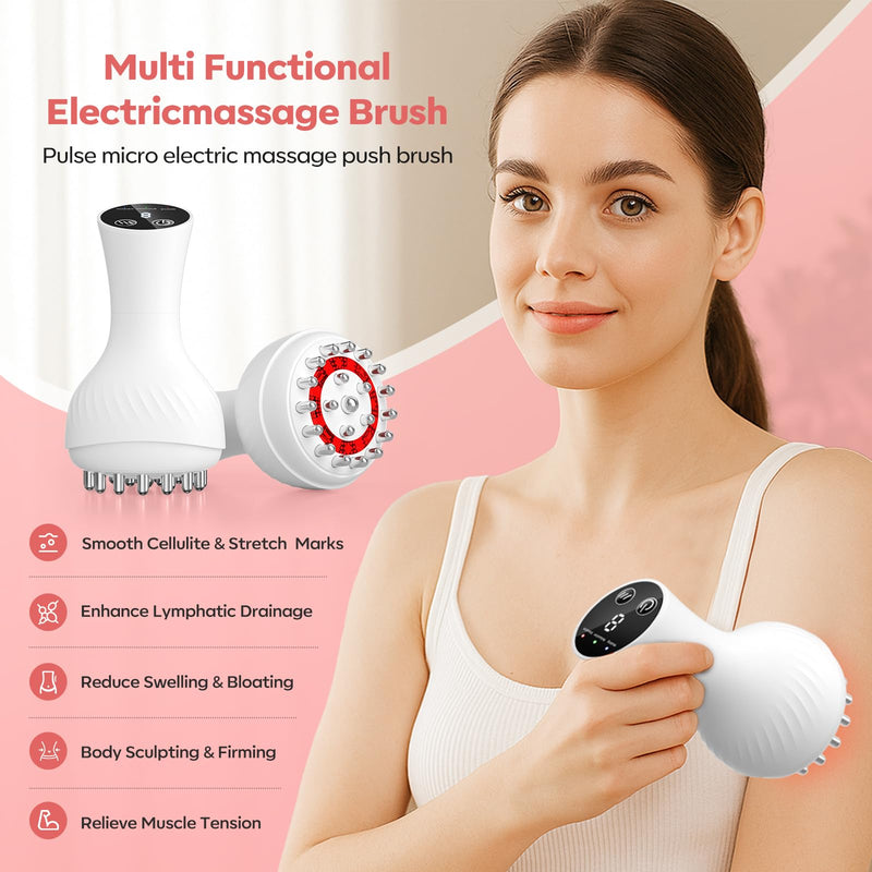 [Australia] - Lymphatic Drainage Massager & Anti Cellulite Massage Tool,New Lymphatic Massager,Helps Reduce Stretch Marks & Cellulite，for Belly, Arms & Legs,Body Sculpting Machine with Heat & Vibration 