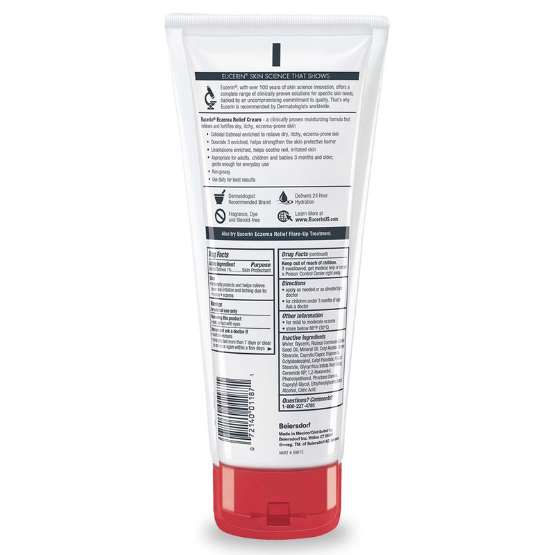 [Australia] - Eucerin Eczema Relief Body Cream, Eczema Cream with Colloidal Oatmeal, Ceramide-3 and Licorice Root Extract, 14 Oz Tube 