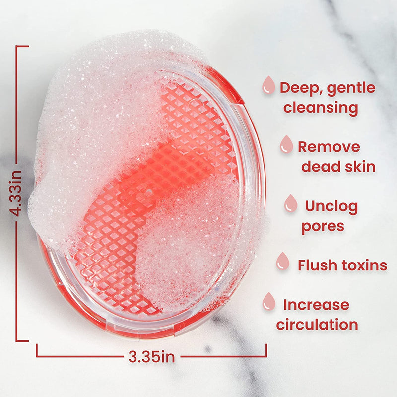 [Australia] - Dylonic Exfoliating Body Scrub Razor Bump Brush, Ingrown Hairs Solution Pads - After Waxing Skin Care Exfoliator for Body Shaving Irritation, Strawberry Legs, Armpit, Bikini Body Exfoliator Scrubber Orange & Blue 2 Packs 