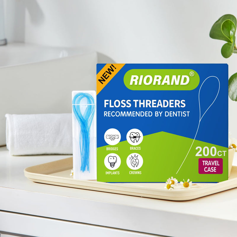 [Australia] - RioRand Floss Threaders, Essential Tool for Maintaining Oral Health with Braces, Bridges, and Implants 200Count (Pack of 4) 50 Count (Pack of 4) 