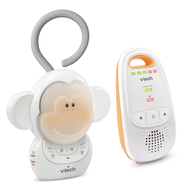 [Australia] - VTech DM1411 Audio Baby Monitor & Portable Soother Dual-Unit Rechargeable Battery, Long Range, Soft-Glow Night Light, Soothing Sounds & Lullabies, Digital Wireless Transmission, Sound Indicator 