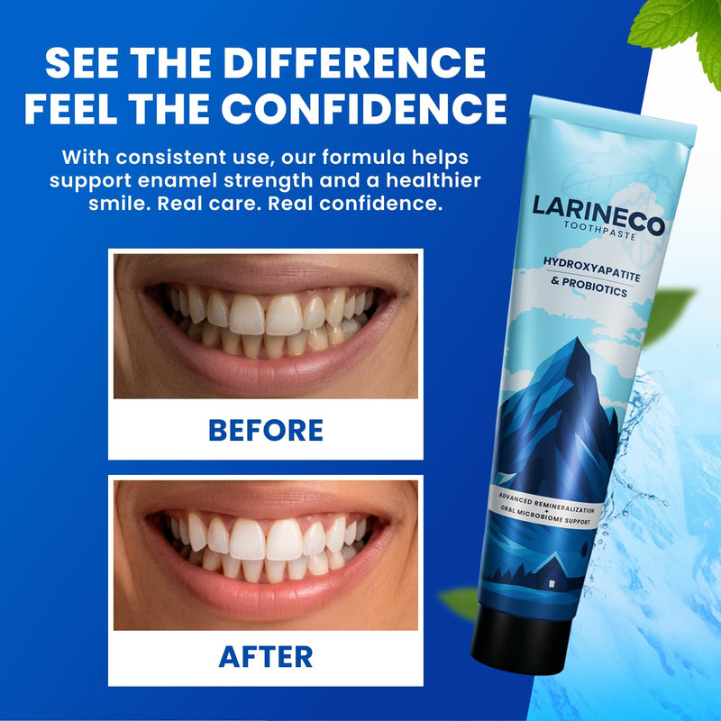 [Australia] - Larineco Nano Hydroxyapatite Toothpaste – Sulfate Free Remineralizing Toothpaste – Enamel Care, Gentle Whitening, Sensitive Teeth, Non Sulfate – 4oz 