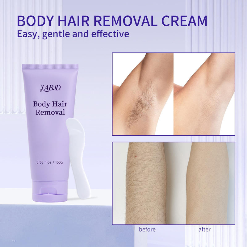 [Australia] - 2-Pack Body Hair Removal Cream for Sensitive Skin - Painless & Gentle Depilatory Cream with Spatula Applicator, Unisex Body & Skincare 6.76 fl oz 2 
