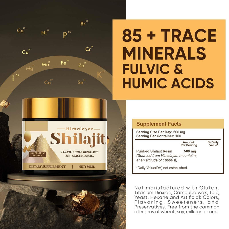 [Australia] - Shilajit, Shilajit Original Himalaya Organic with Fulvic Acid & Trace Minerals, Gold Quality and Original Resin for Men & Women 