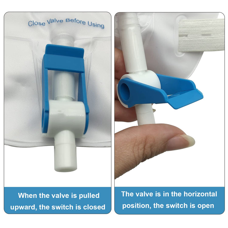 [Australia] - Leg Urinary Drainage Bag, Urine Leg Bag with 1000 mL Volume, 2 Adjustable Elastic Bands, Professional Urinary Bag for Home and Hospitals Health Aids, 5 Pack 